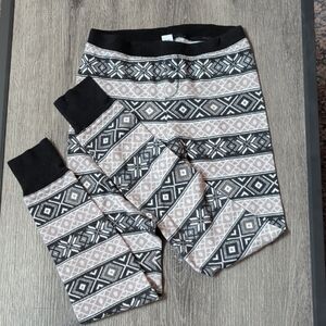 Old Navy Black and Tan Patterned Leggings